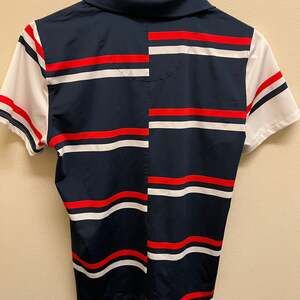 G/FORE  Women’s Offset Stripe Performance Tech Luxury Golf Polo Shirt